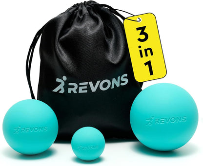 3 in 1 Massage Ball Set - Lacrosse Balls for Myofascial Release, Back Pain Relief, Face Fitness, Trigger Points, Yoga, Physical Therapy, Muscle Recovery and Soft Deep Tissue Massage (Pink)