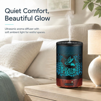 Tree Essential Oils Diffuser for Home 150ML Aromatherapy Diffuser | Birthday Gifts for Women mom,Metal Cool Mist Humidifier with 7 Colors Lights Waterless Auto Off Air Diffusers