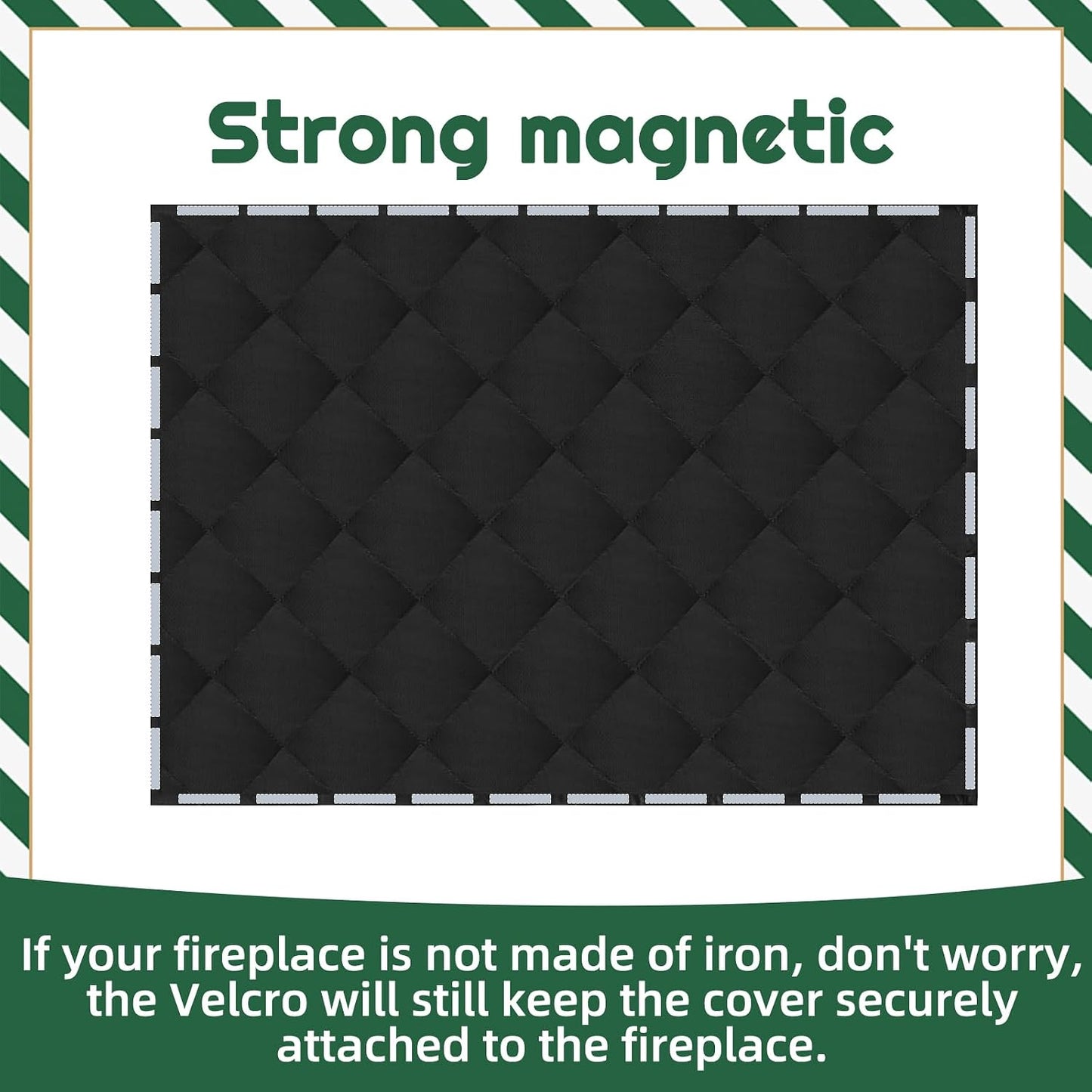 Magnet Fireplace Cover 41" x 29" Fireplace Blocker Blanket with Magnets Indoor Fire Place Draft Stopper Flue Blocker for Living Room Keep Indoor Drafts Out Stops Heat Loss, Black