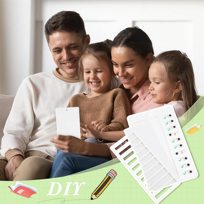 Queekay 4 Pcs Blank Chore Chart Kids Chore Chart, Plastic Checklist Board with 8 Detachable Cardstock to Do List for Home Routine Planning (White, Pink, Blue, Green)