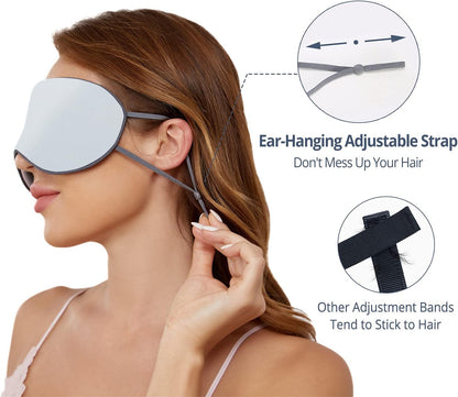 Sleeping Mask 2 Pack, Warm, Cool Double-Sided Use of Sleep Mask, Super Soft Blindfold with Adjustable Strap, Block Out Light, Comfort Sleep Eye Mask for Travel Meditation Nap Black