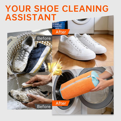 1PCS Blue Shoe Washing Machine Bags for All Shoe Types | Deep Cleaning,Reusable and Durable,Safeguarding Shoes from Scuffs and Deformation,Tear-Resistant Chenille Fabric