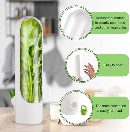 Lallisa Herb Saver Pod Herb Keeper Vegetable Fresh Cilantro Containers for Refrigerator Keeping Bottle Herb Preserver for Mint Fridge Storage, Keeps Greens Fresh for 2-3 Weeks