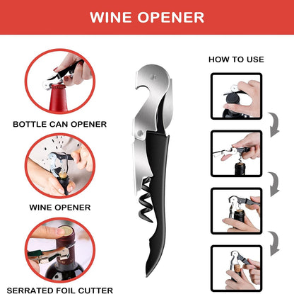 Jar Opener for Weak Hands, Seniors with Arthritis, 5 in 1 Multi Function Bottle Opener Lid Opener For Arthritic Hands with Non Slip Rubber Jar opener Gripper Pad and Corkscrew Wine Opener(BLUE)