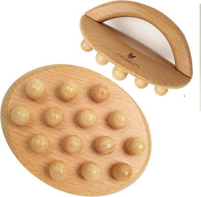 Wood Therapy Mushroom Head Massage Tool, Wooden Massage Scraping Body Brush, Lymphatic Drainage Legs Abdomen Use, Remove Cellulite, Relieve Itchy Skin, Multi-Functional Body Shaping Massager