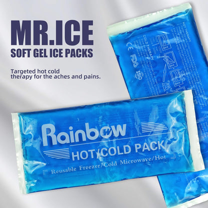Ice Packs for Injuries Reusable Gel - Hot Cold Gel Ice Pack for Injury, Pain Relief, Rehabilitation - Flexible Ice Packs for Knee, Shoulder, Back, Neck, Wrist - 4.7" x 12.2"