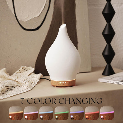 Porseme Oil Diffuser 3D Glass Aromatherapy Ultrasonic Humidifier, Air Refresh Auto Shut-Off, Timer Setting, BPA Free for Home Hotel Yoga Leisure SPA Gift 150ml Last 6H - Colors A