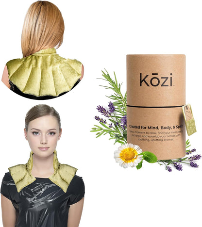 Kozi Heating Pad for Neck and Shoulders - Microwavable Heating Pad Weighted Neck Warmer with Moist Heat, for Pain Relief, Neck Shoulder Support,Pear