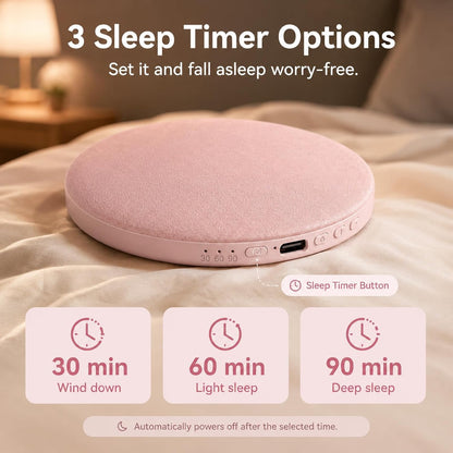 Pillow Speaker for Sleeping, Headphone-Free Mini Bluetooth Speaker Under Pillow, White Noise Sound Machine with Pink Noise, Auto-Off Timer for Side Sleeper