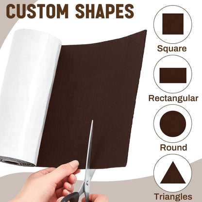 Fullhawl Large Felt Furniture Pads 8 x 60 Inch Non Slip Self Adhesive Heavy Duty Cuttable Strip Roll Felt Sheet Tape for Protecting Hardwood Floors Chair Wall, White