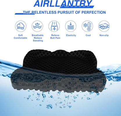 Thicken 19.7in Seat Cushion, Gel Seat Cushion for Long Sitting–Office Chair, Wheelchair, Car Pad, Large Cooling Support Pad for Back Pain, Sciatica, Tailbone Pain Relief