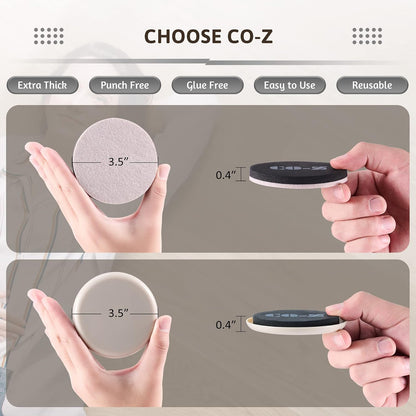 CO-Z Felt Furniture Sliders - 16 Pack with 8 Plastic & 8 Felt Sliders, 3 1/2" Reusable Furniture Sliders for Carpet Hardwood Floors, Heavy-Duty Furniture Gliders Movers, Moving Pads for Hard Surfaces