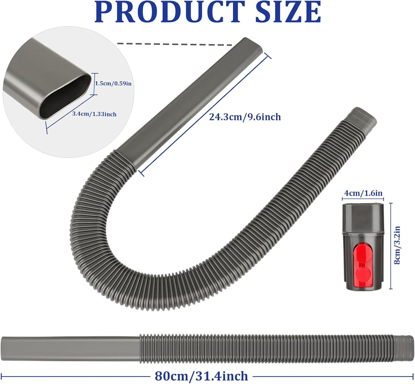 Dryer Vent Lint Vacuum Atttachments and Crevice Tool for Dyson | Gen 5 V15 V15s V12 V11 V10 V9 V8 V7 Detect Outsize Slim Absolute Cyclone Vacuum Dryer Lint Flexible Remove Tool Cleaner Kit