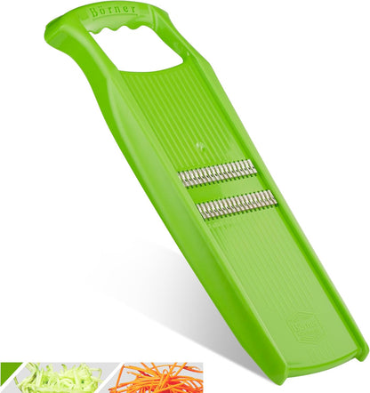 Börner Roko PowerLine Vegetable Slicer Set (2-piece) • Fine Julienne Cutter for Fruit and Vegetables + Safety Guard • Julienne Slicer • Mandoline Slicer Set • Kitchen Slicer (Red)