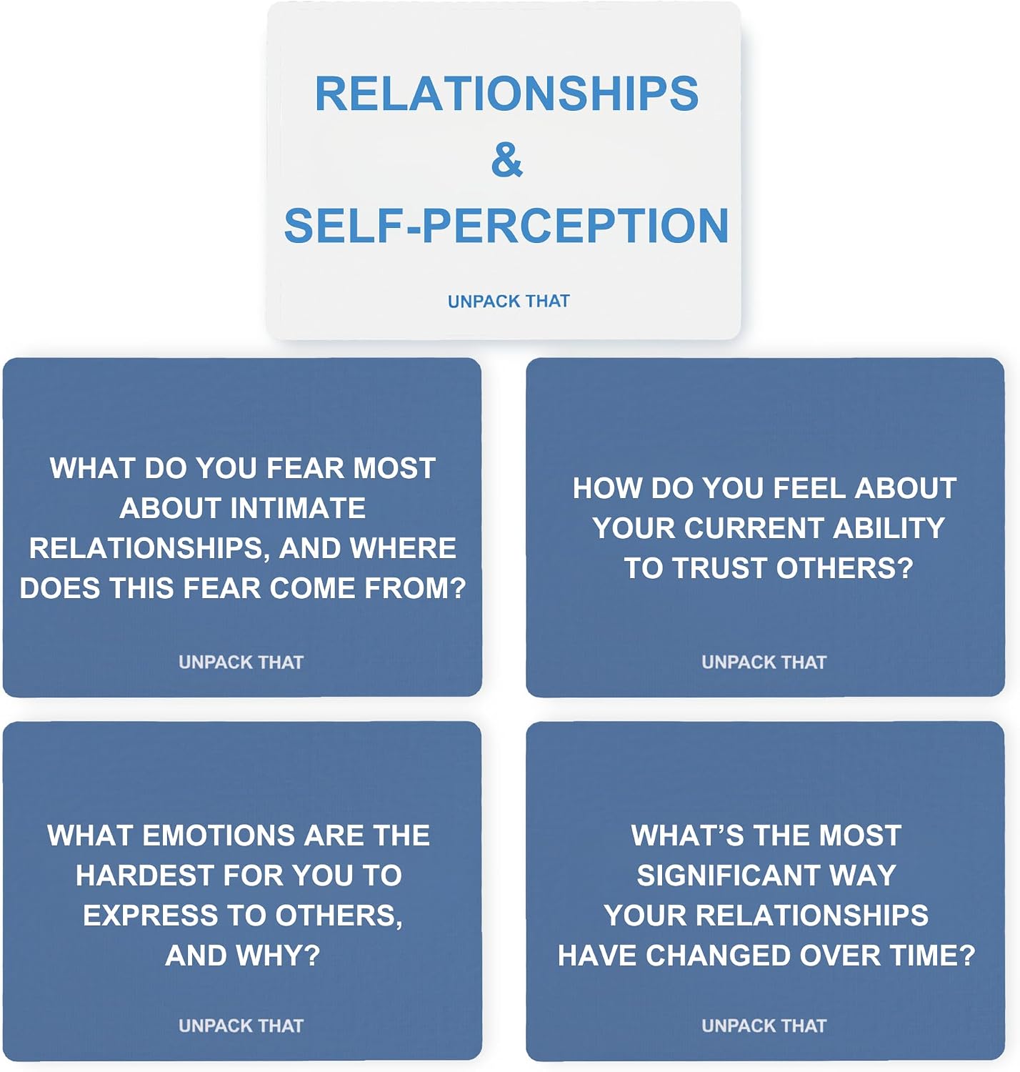 UNPACK THAT Self-Exploration Card Deck Personal Growth Cards - 100 Deep Questions for Self-Discovery, Mindfulness & Emotional Healing | Journal Prompt, for Her