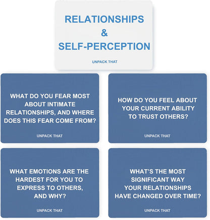 UNPACK THAT Self-Exploration Card Deck Personal Growth Cards - 100 Deep Questions for Self-Discovery, Mindfulness & Emotional Healing | Journal Prompt, for Her