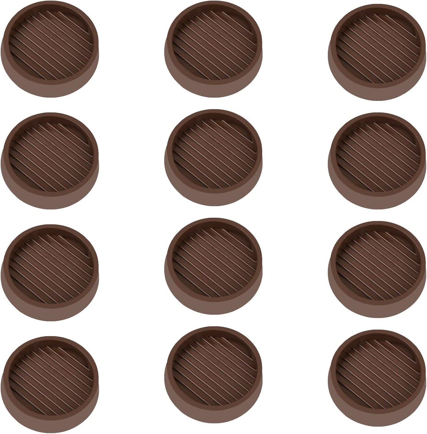 2X2 Round Rubber Caster Cups, Non Slip Furniture Pads - 4 Pack | Anti-Slip Gripper, Anti Skid Furniture Feet, Anti Slide Floor Protector for Bed Couch Table Chair Stoppers, Black