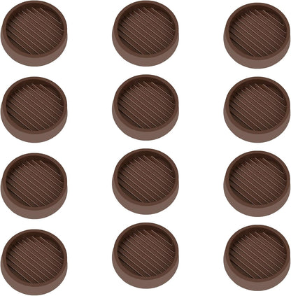 2X2 Round Rubber Caster Cups, Non Slip Furniture Pads - 4 Pack | Anti-Slip Gripper, Anti Skid Furniture Feet, Anti Slide Floor Protector for Bed Couch Table Chair Stoppers, Black