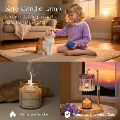 Candeldo Candle Warmer Lamp with Timer: Black Wax Melt Warmer
