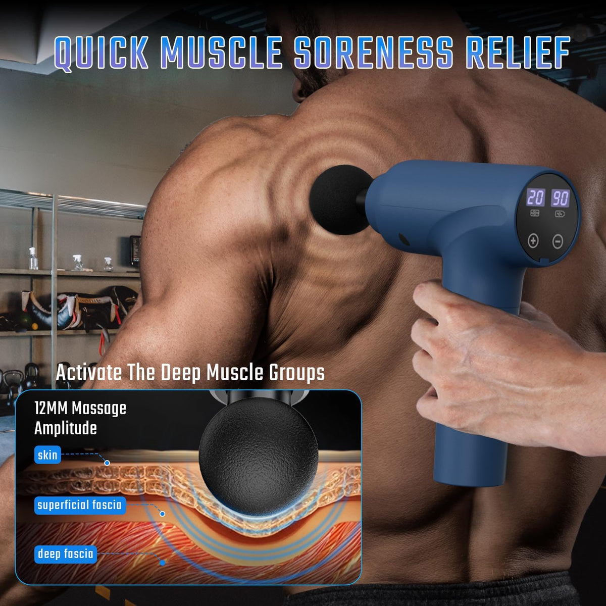 cotsoco Massage Gun Deep Tissue, Handheld Muscle Massager, Gifts for Men