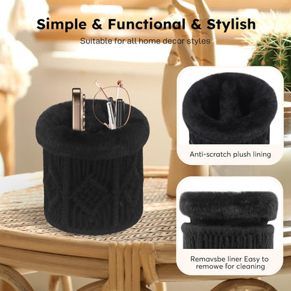 2 in 1 Glasses Holder, Anti-scratch Plush Lined Eyeglass Holder Stand for Nightstand Desk Eye-glass Storage Organizer