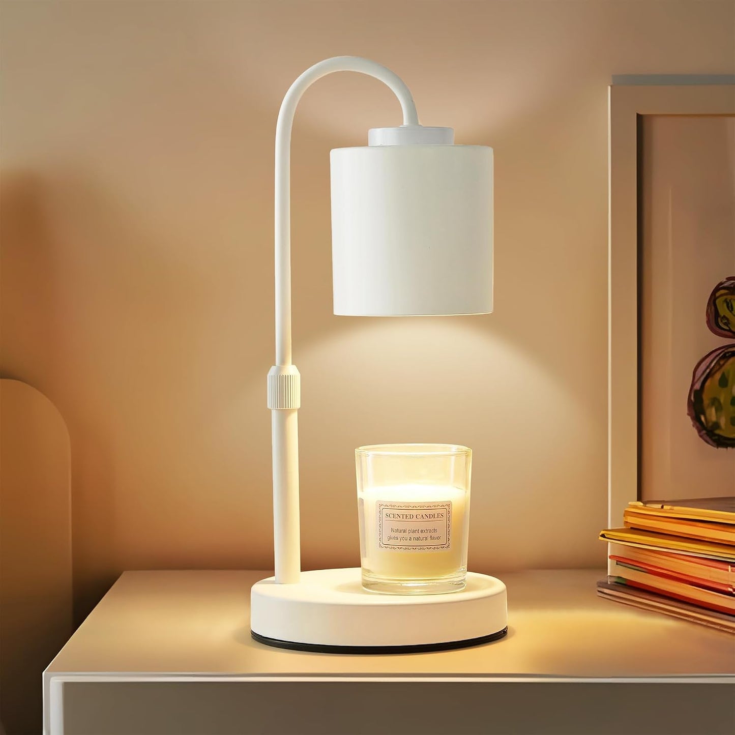 CASTLELIFE Candle Warmer Lamp with Timer & Dimmer, Height Adjustable Electric Wax Melt Warmer for Jar Candles, Gifts for Mom Home Decor, White