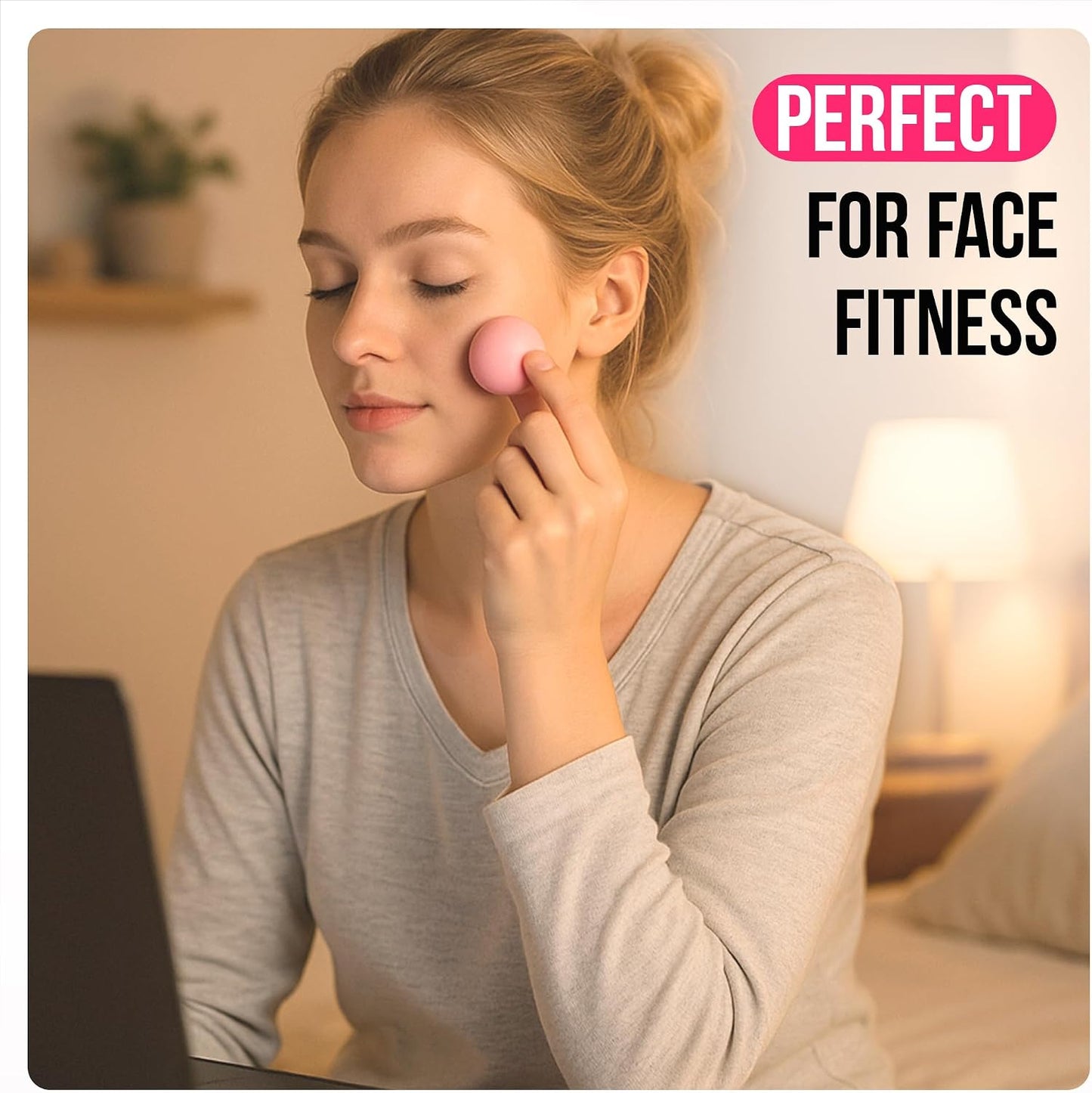 3 in 1 Massage Ball Set - Lacrosse Balls for Myofascial Release, Back Pain Relief, Face Fitness, Trigger Points, Yoga, Physical Therapy, Muscle Recovery and Soft Deep Tissue Massage (Pink)