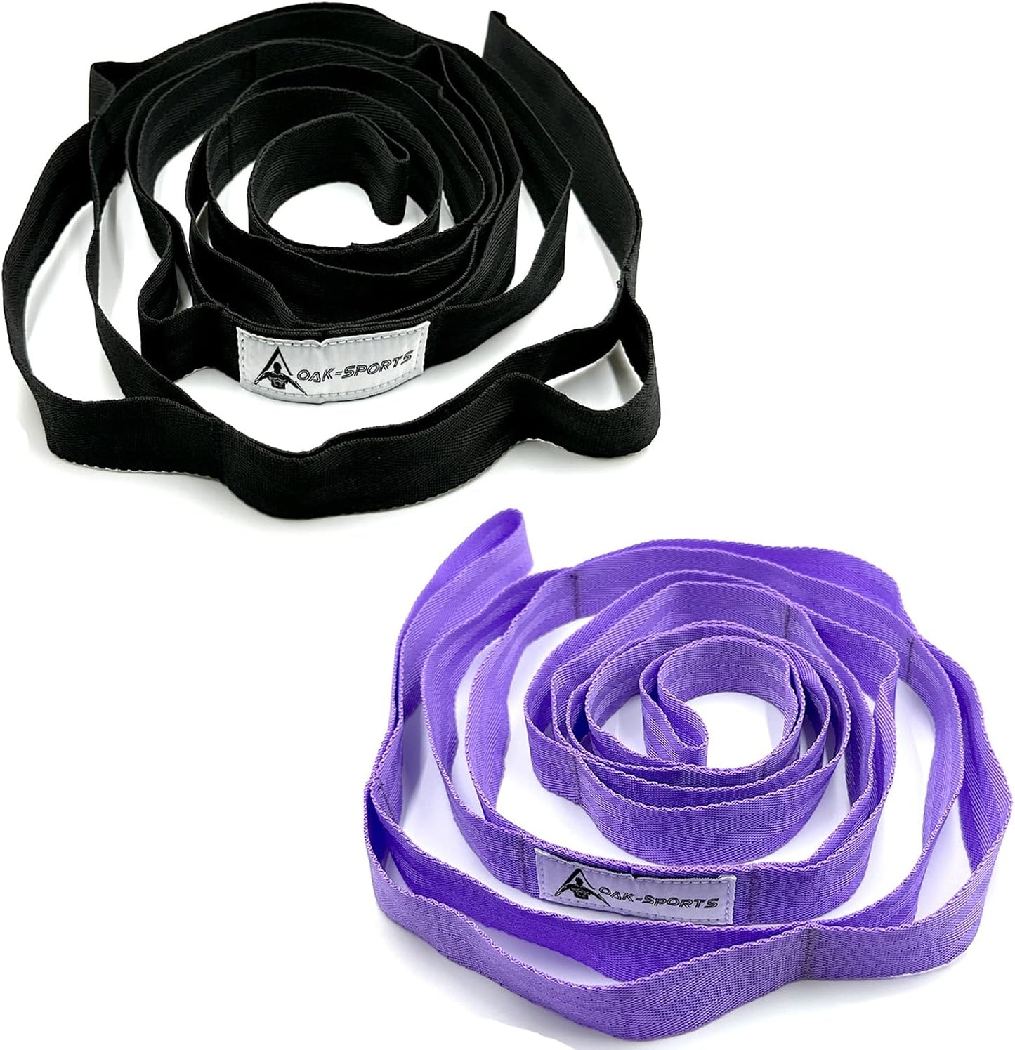 Stretching Strap Yoga Strap with Loops for Physical Therapy, Non-Elastic | 10 Loops, 75 inches length, Multi-Color Selection for Yoga Strap for Stretching, Pilates, Dance and Gymnastics
