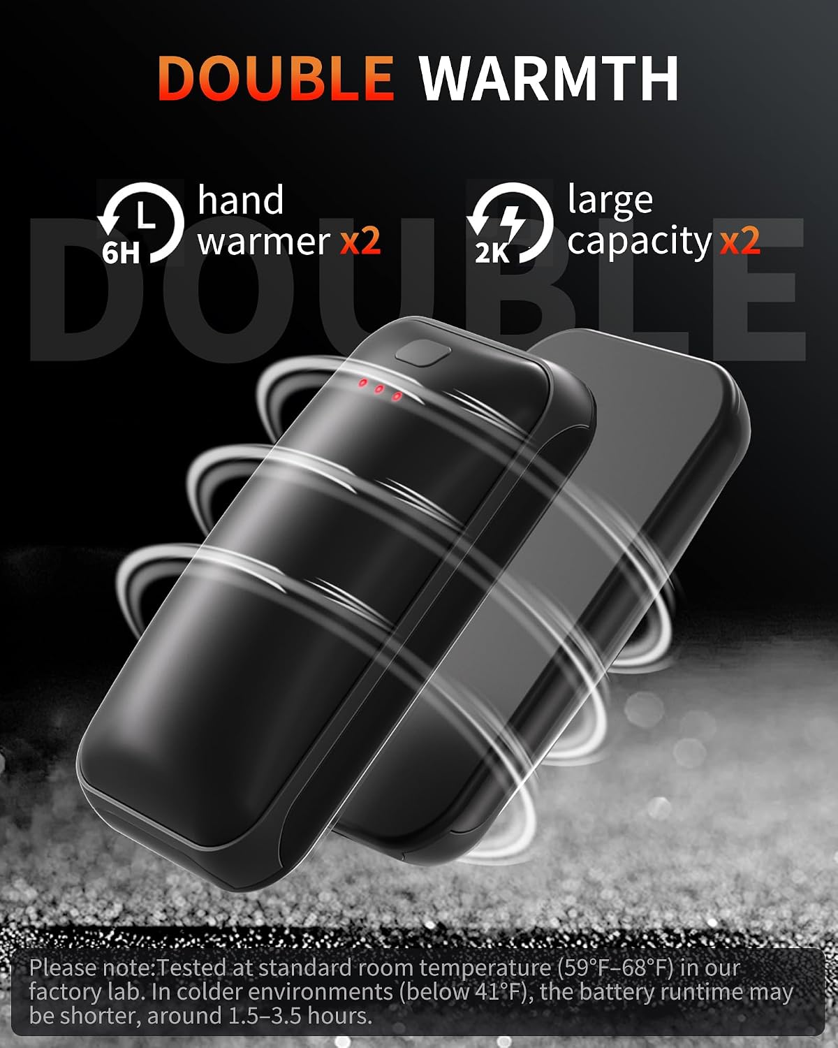 Lerat Hand Warmers Rechargeable 2 Pack, Portable Electric Hand Warmer Max 131℉, Reusable Slim Pocket Heater Handwarmers, Gifts for Men, Women, Outdoor, Golf, Camping, Hunting Essentials