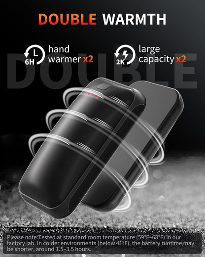 Lerat Hand Warmers Rechargeable 2 Pack, Portable Electric Hand Warmer Max 131℉, Reusable Slim Pocket Heater Handwarmers, Gifts for Men, Women, Outdoor, Golf, Camping, Hunting Essentials