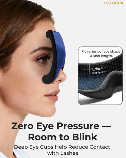 Sleep Mask for Side Sleepers: Lash Extensions 3D Contoured Eye Mask – Airplane Travel Essential, Zero-Pressure Light Blackout Eye Mask for Women – Soft Night Blindfold for Long Flights (Purple)