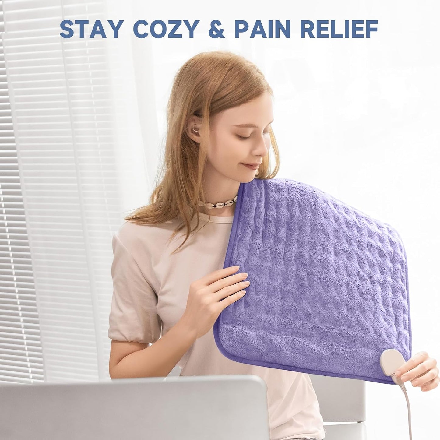 Heating Pad for Back, Neck, and Shoulder Pain Relief, Electric Heat Pad with 6 Heat Levels, Moist Heat Option, Auto Shut-Off, Birthday Christmas Gift for Women Men Mom Dad Grandma, Gift for her
