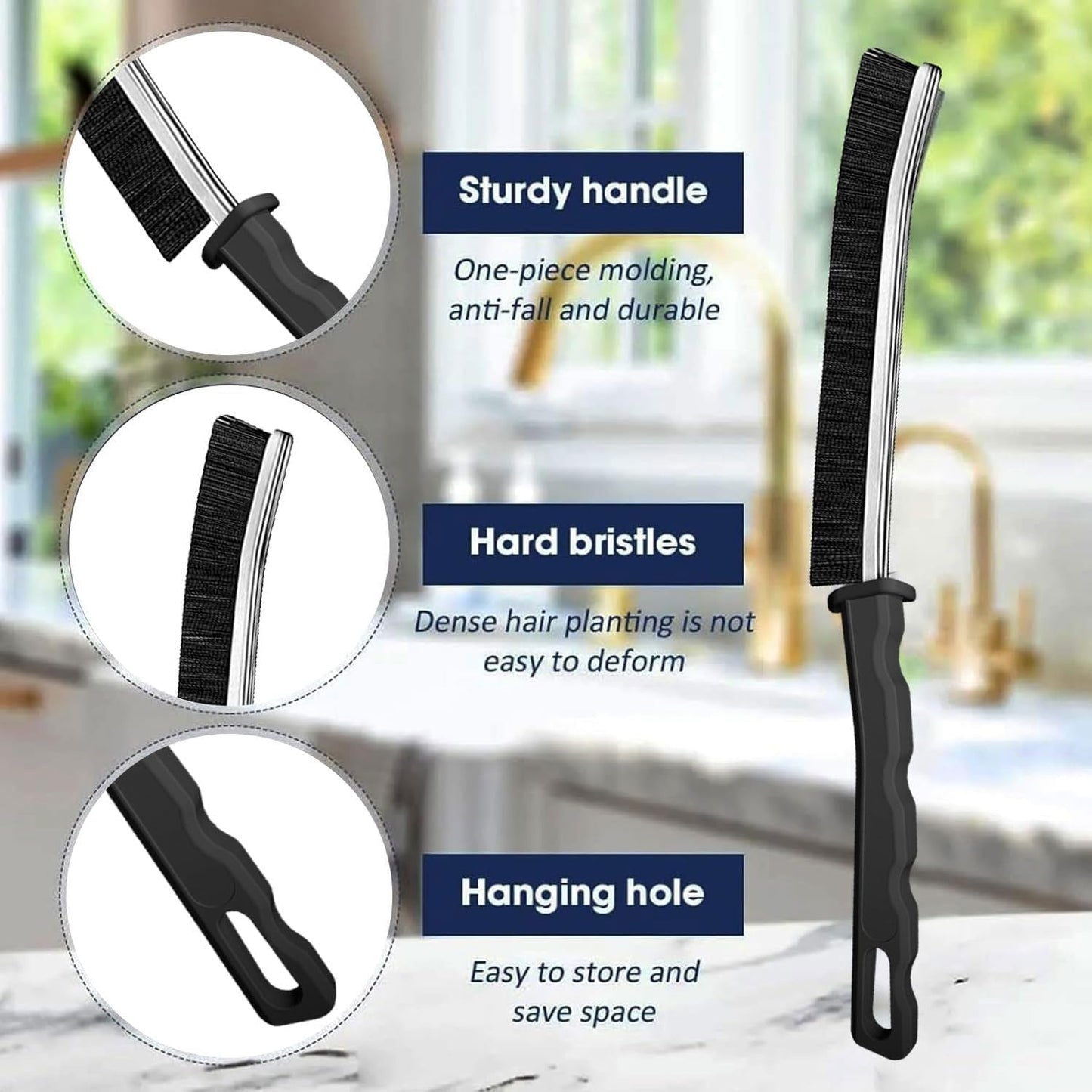 Crevice Cleaning Brush, Multi-Purpose Hard Bristle Brushes for Deep Cleaning Kitchen, Bathroom, Grout, Sink, Cup, Teapot, Bottle, Blender, Corners, Tight Spaces & More 6 Pcs