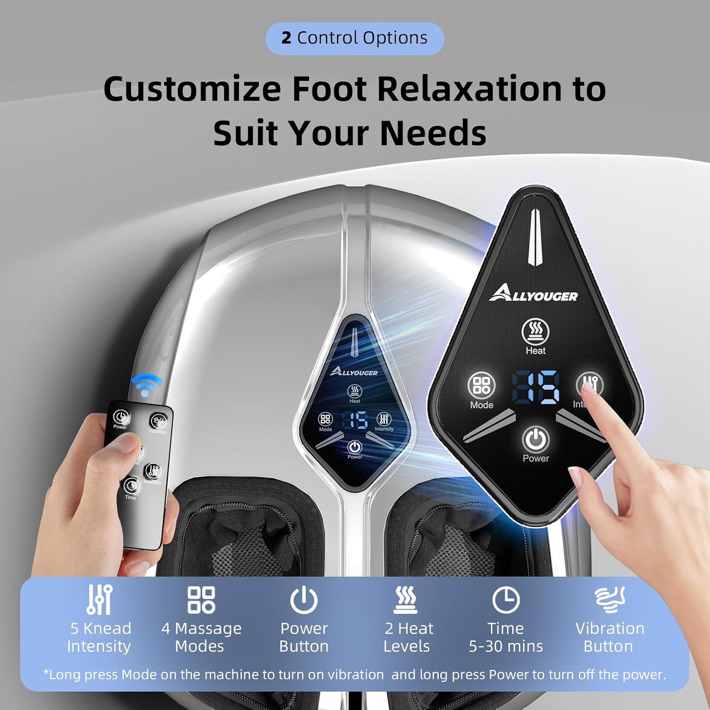 Shiatsu Foot Massager with Heat,Vibration,Air Compression and Deep Kneading for Plantar Fasciitis, Neuropathy,Improve Foot Wellness,Gifts for Women & Men（Black）