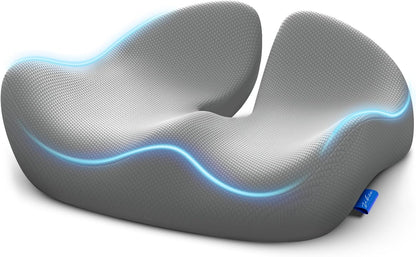 ZIKEE Contoured Ergonomic Seat Cushion for Effective Pain Relief, Non-Slip | Office Chair Cushion for Sciatica, Back, Tailbone Pain Relief, High-Density Memory Foam Car Seat Cushion for Sitting Comfort