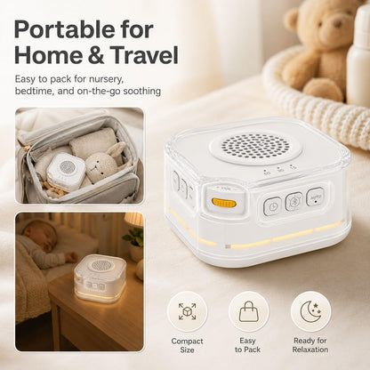 White Noise Machine for Baby Sleep, Bluetooth Speaker for Nursery Travel