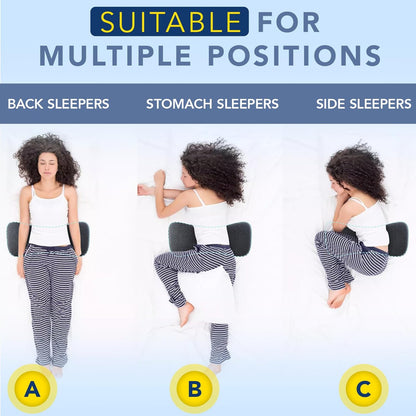 Hapiclody Lumbar Support Pillow for Sleeping Memory Foam Lumbar Pillow for Lower Back Pain Relief Back Support Pillow for Side,Back and Stomach Sleepers-Bed Wedge Bolster Pillow Bed Rest Pillow (Gray)