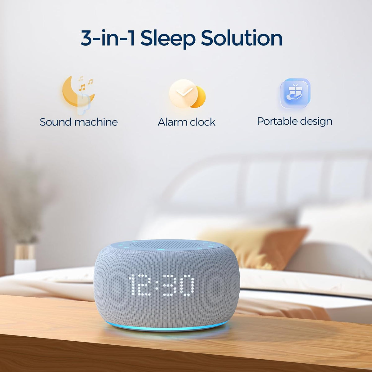 Buffbee Pro 2nd Gen| Sound Machine, Alarm Clock with Bluetooth Speaker