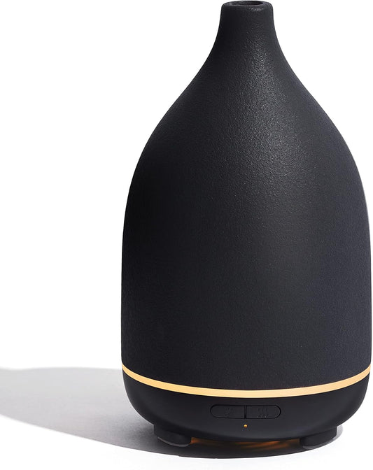 InnoGear Oil Diffuser, 300ML Ceramic Diffuser for Essential Oils Handcrafted Aromatherapy Diffuser Ultrasonic Cool Mist Humidifier with 4 Timers Waterless Auto Off for Room Office, White