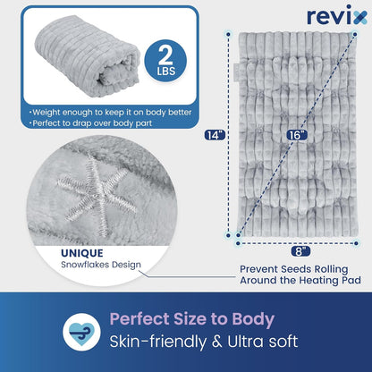 REVIX Microwave Heating Pad, 8 * 14" Flaxseeds Heating Pads Microwavable Moist Heat Therapy for Muscle, Joints, Neck Shoulder, Weighted Hot Pack Warm Compress