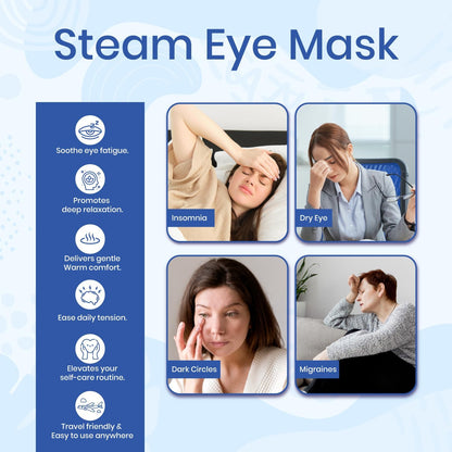 LANNA Heated Steam Eye Mask, Disposable 120 Minutes, Lavender Scent, 5 Pcs