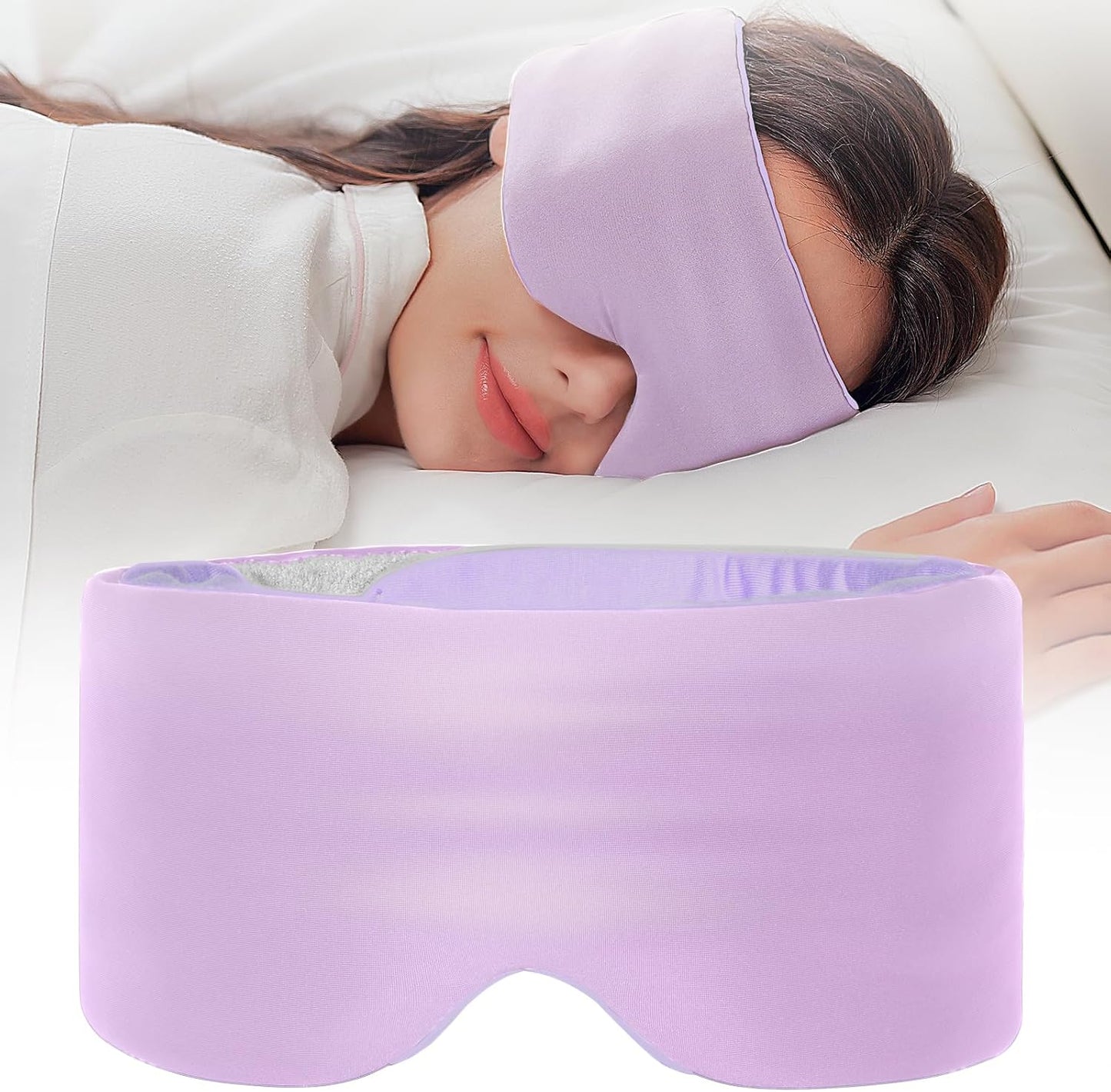 SARISUN Sleep Mask Dual-Side Blackout Eye Masks for Sleeping Men&Women | Ultra-Soft Cooling Fabric,Wrap Around Head Silent Adjustable Band,Pressure-Free for Side Sleeper Nap/Travel/Yoga-Black