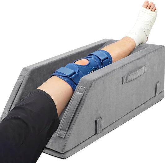 Leg Elevation Pillows for After Surgery, Ergonomic Keeps Knee Straight, Adjustable Height Knee Replacement Recovery Aids, Suitable for Surgery, Injury, or Rest, Washable Cover, Single Leg