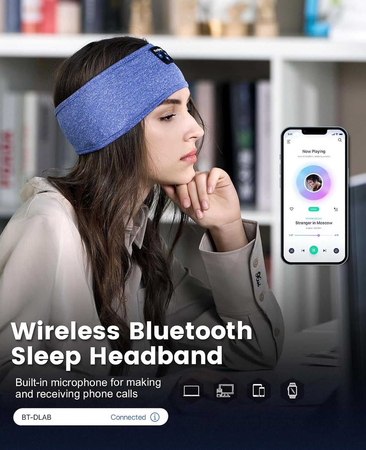 Perytong 2 Pack Sleep Headphones, Sleeping Headphones | Bluetooth Headband with Ultra-Thin HD Stereo Speaker, Wireless Headphone for Sports, Insomnia, Yoga, Air Travel, Meditation