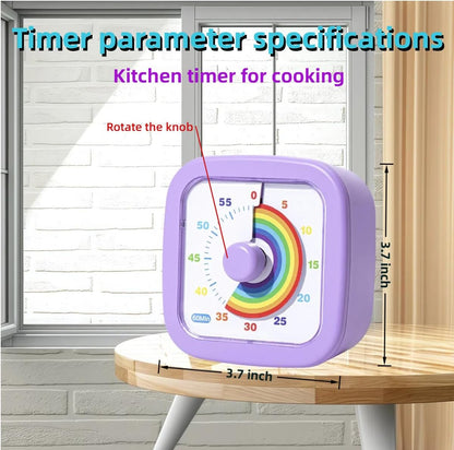 Kids Visual Timer Cute Rainbow - 60 Minute Countdown Timer Time Management for Kids and Adults, Timer for Cooking Classroom Meeting (Blue)