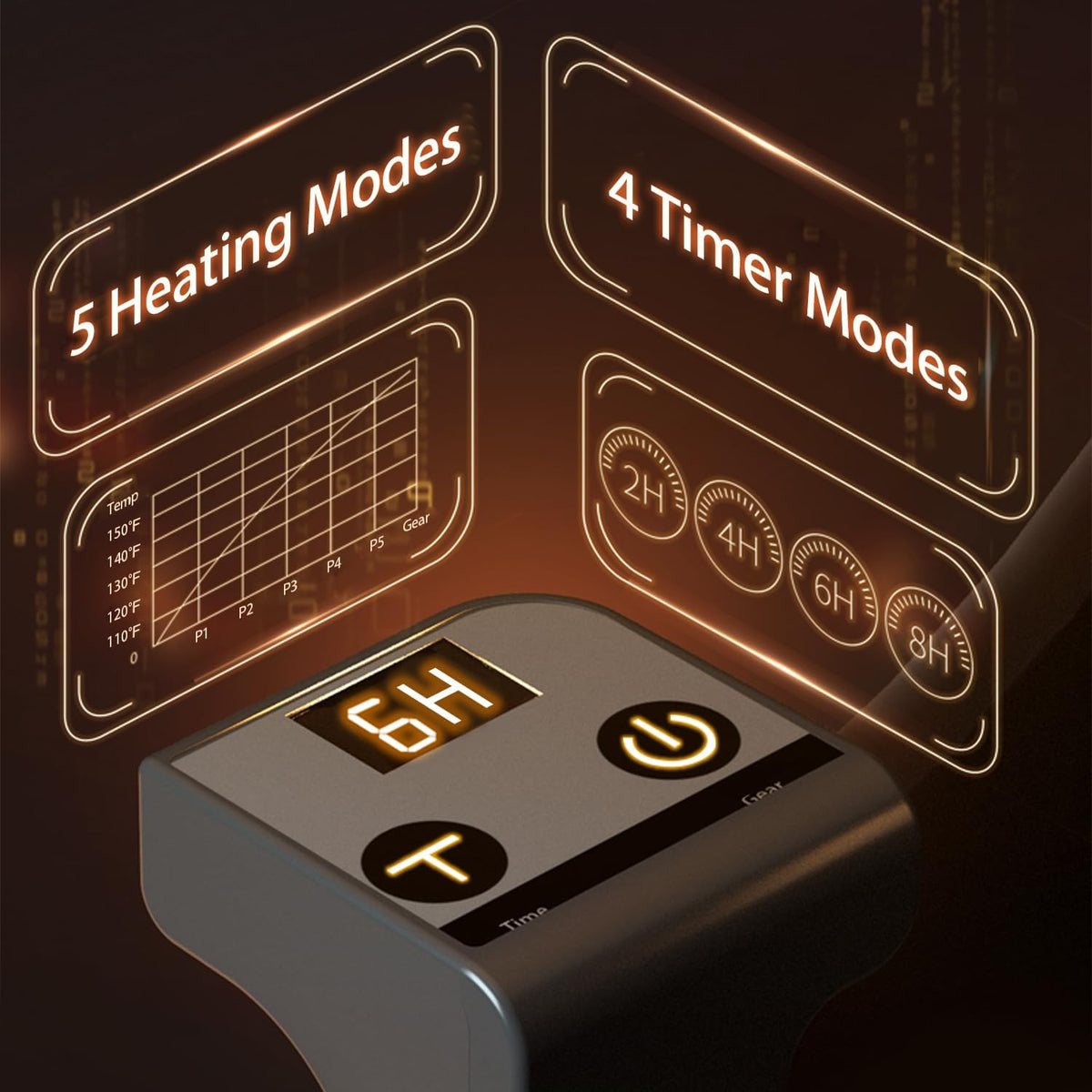 Under Desk Heater, Electric Foot Warmer for Office & Home, Quiet Portable Feet Warmer with Heated Floor Mat, Foot heater with Thermostat and Timer Indoor Use for Foot Leg Grey Cylindrical UEMUSI
