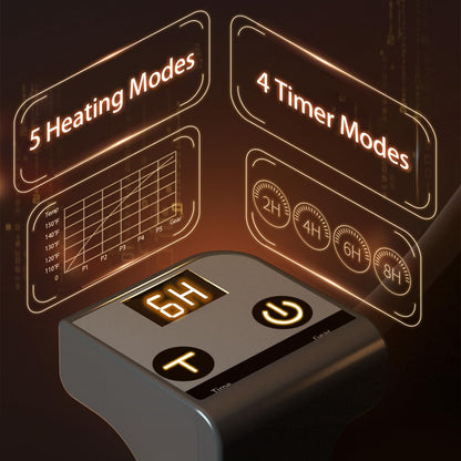 Under Desk Heater, Electric Foot Warmer for Office & Home, Quiet Portable Feet Warmer with Heated Floor Mat, Foot heater with Thermostat and Timer Indoor Use for Foot Leg Grey Cylindrical UEMUSI