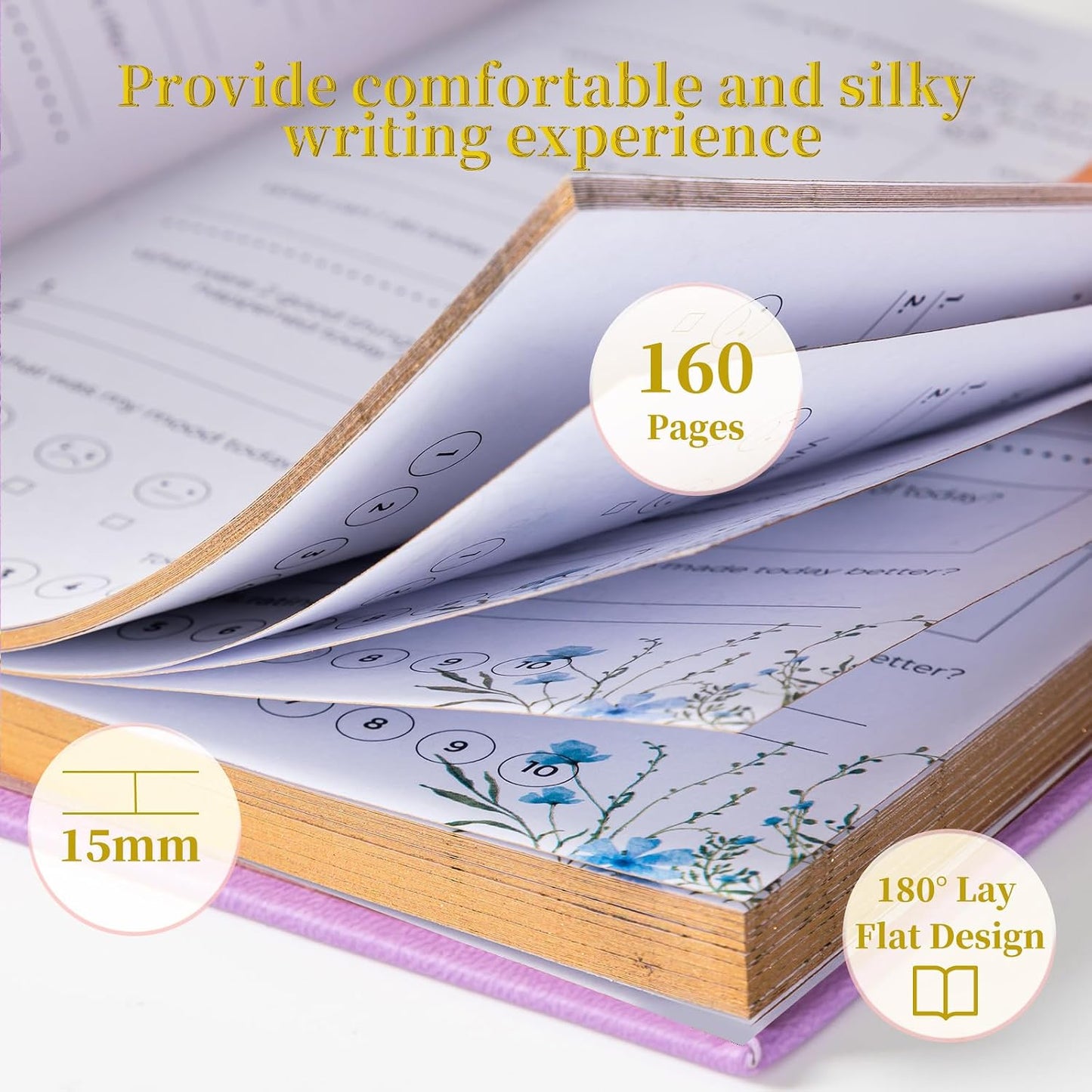 Self-Care Journal for More Happiness, Optimism, Affirmation & Reflection, Gratitude Journal with Guided Prompts, Inspirational Quotes, Mood Tracker, Undated Daily Journals for Women & Men (Pink)