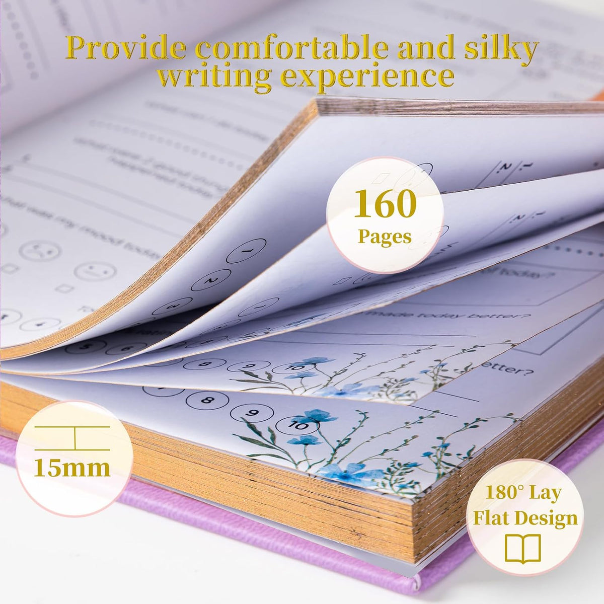 Self-Care Journal for More Happiness, Optimism, Affirmation & Reflection, Gratitude Journal with Guided Prompts, Inspirational Quotes, Mood Tracker, Undated Daily Journals for Women & Men (Pink)