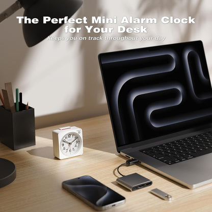 AYRELY® 2.6" × 1.4" Ultra Small Battery Operated Analog Travel Alarm Clock